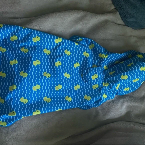 Blue Rubber Duck Print dog raincoat - Picture 3 of 3
